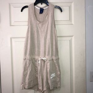 Nike oatmeal color racerback romper | Size S